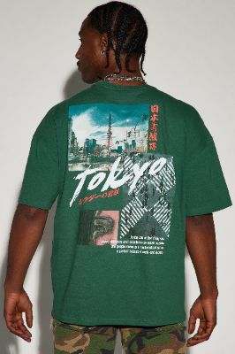 Streets Of Tokyo Oversized Short Sleeve Tee - Hunter sold by Fashion Nova