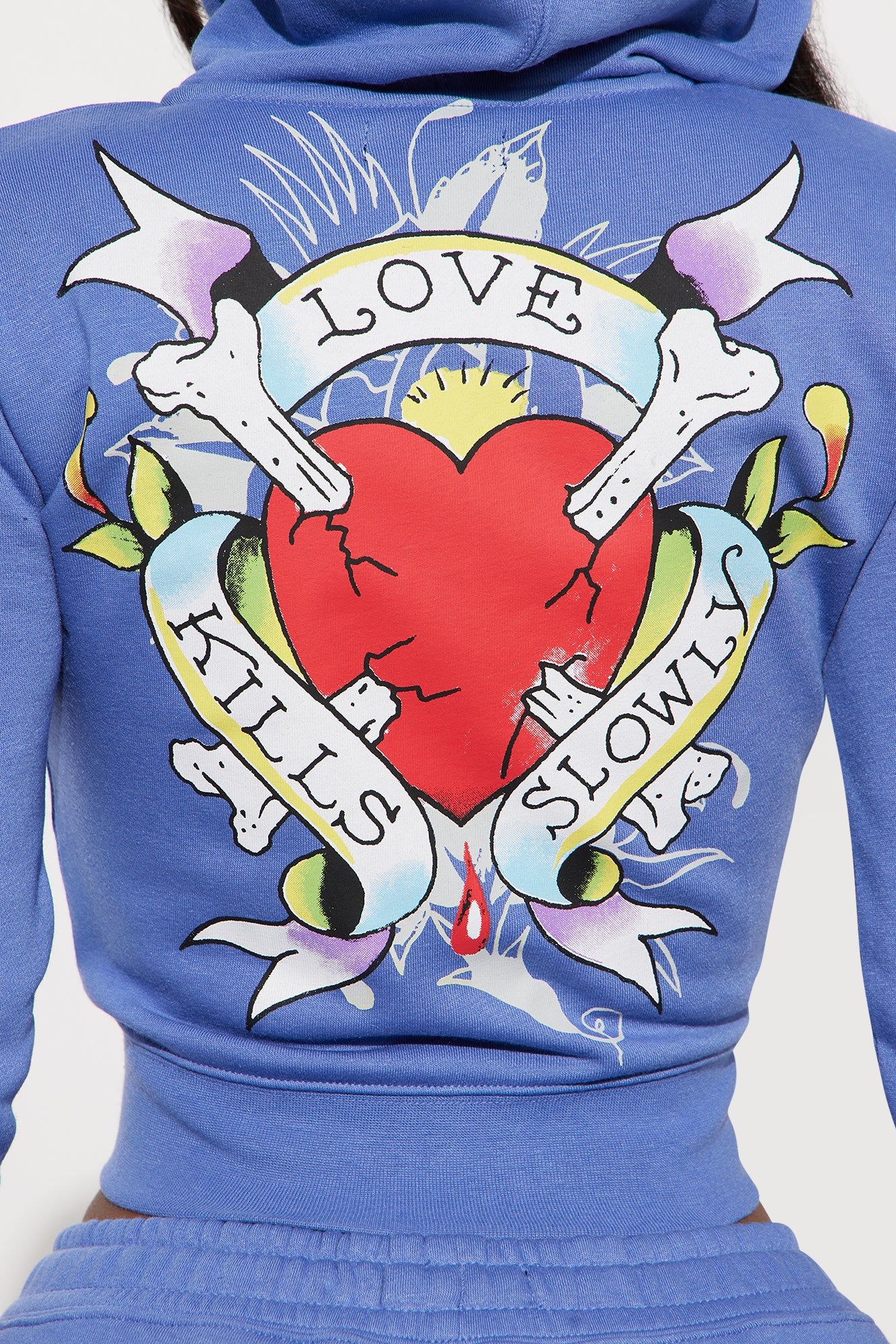 Ed Hardy Free Bird Zip Up Hoodie - Blue sold by Fashion Nova product image thumbnail 5