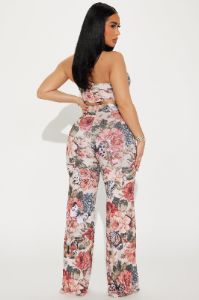 Sweet Moment Pant Set - Taupe/combo sold by Fashion Nova