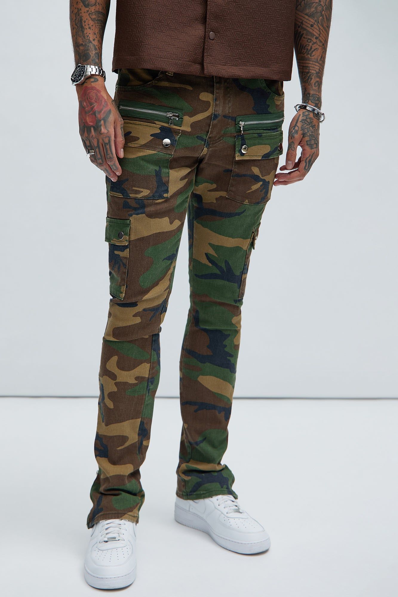ZIPPER SAGGING PANTS CAMOUFLAGE （Cleo Camo Chino Pants