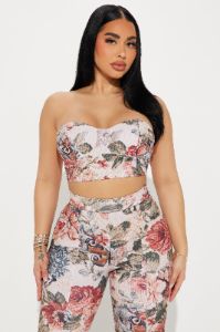Sweet Moment Pant Set - Taupe/combo sold by Fashion Nova