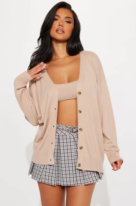 Not Stopping Now Sweater Set - Taupe sold by Fashion Nova