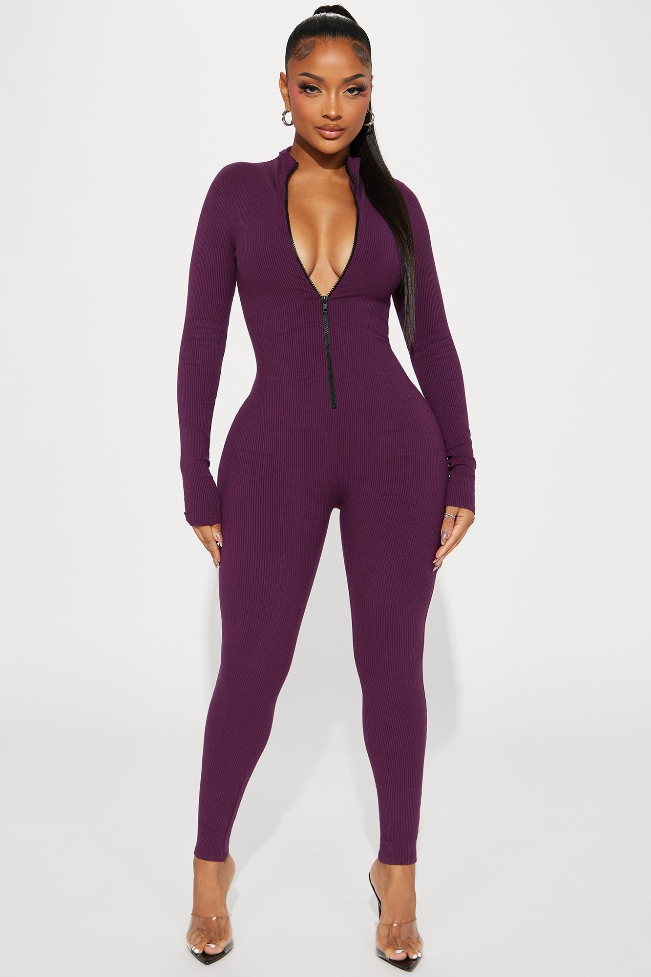 Sabrina Snatched Jumpsuit - Plum sold by Fashion Nova