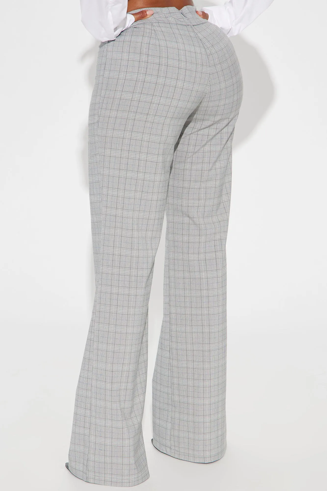 Natasha Plaid Flare Trouser - Grey sold by Fashion Nova product image thumbnail 3