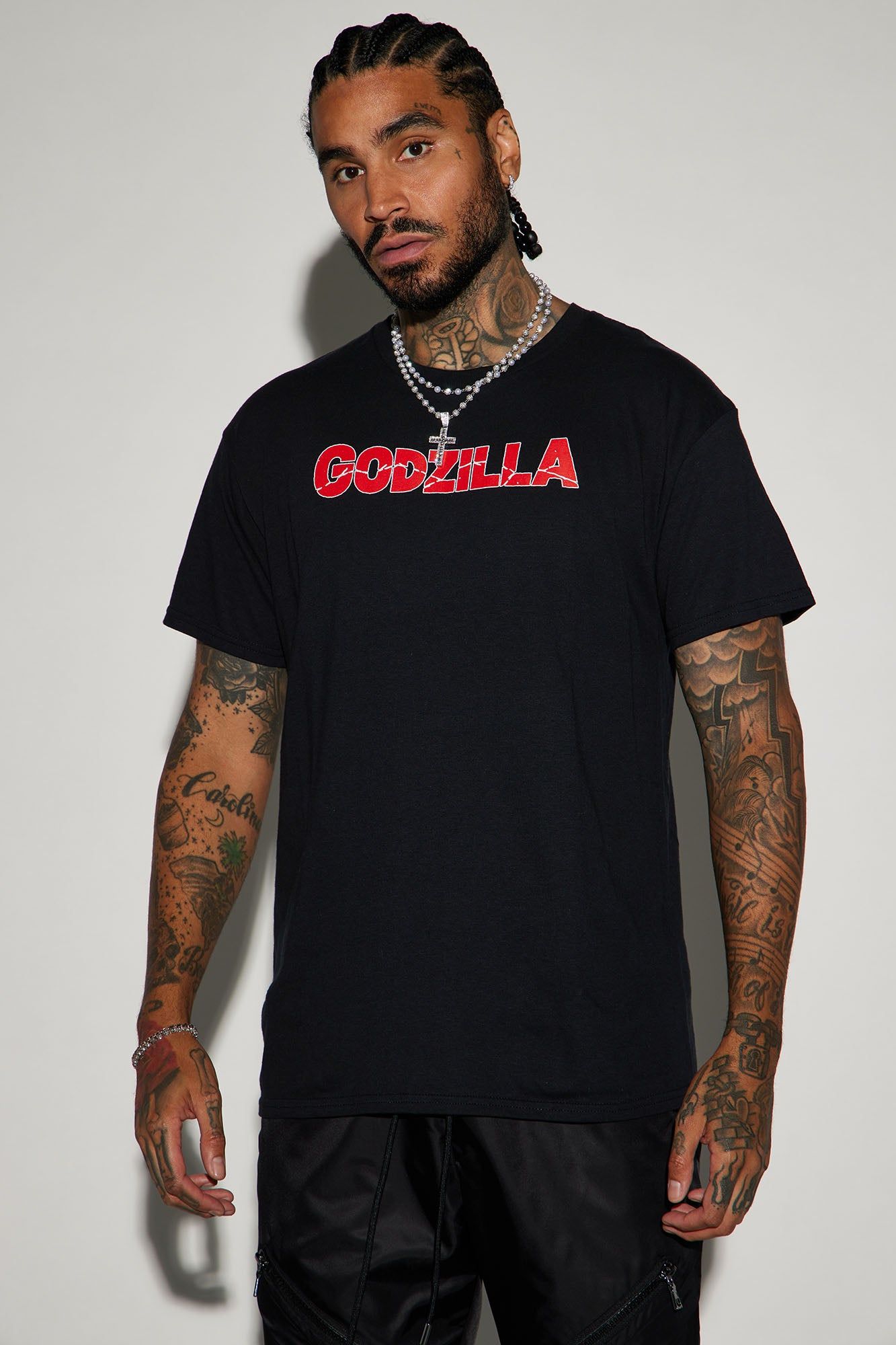 Godzilla Movie Poster Short Sleeve Tee - Black sold by Fashion Nova