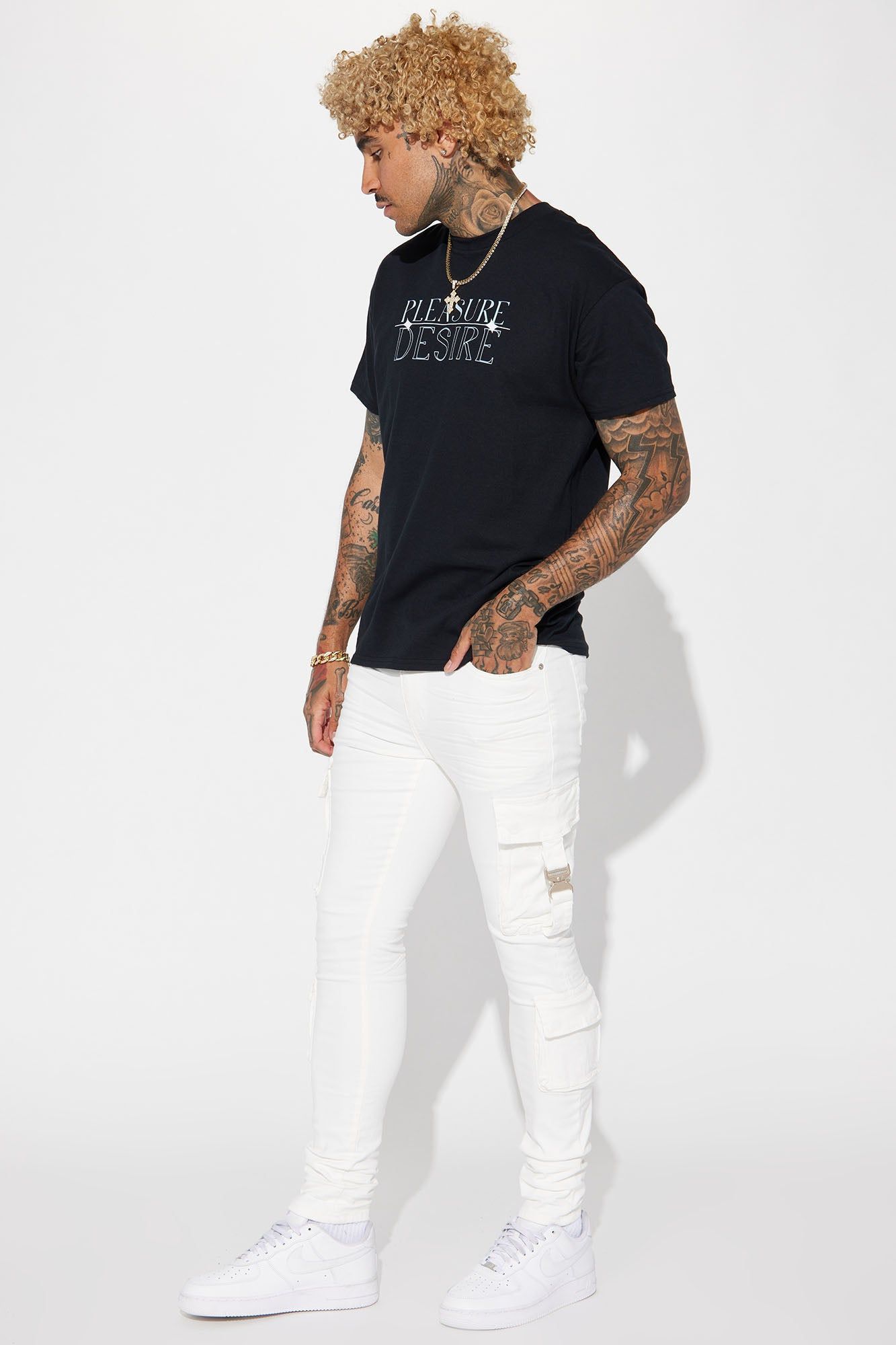 Hold On Cargo Stacked Skinny Jeans - White sold by Fashion Nova product image thumbnail 3