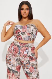 Sweet Moment Pant Set - Taupe/combo sold by Fashion Nova