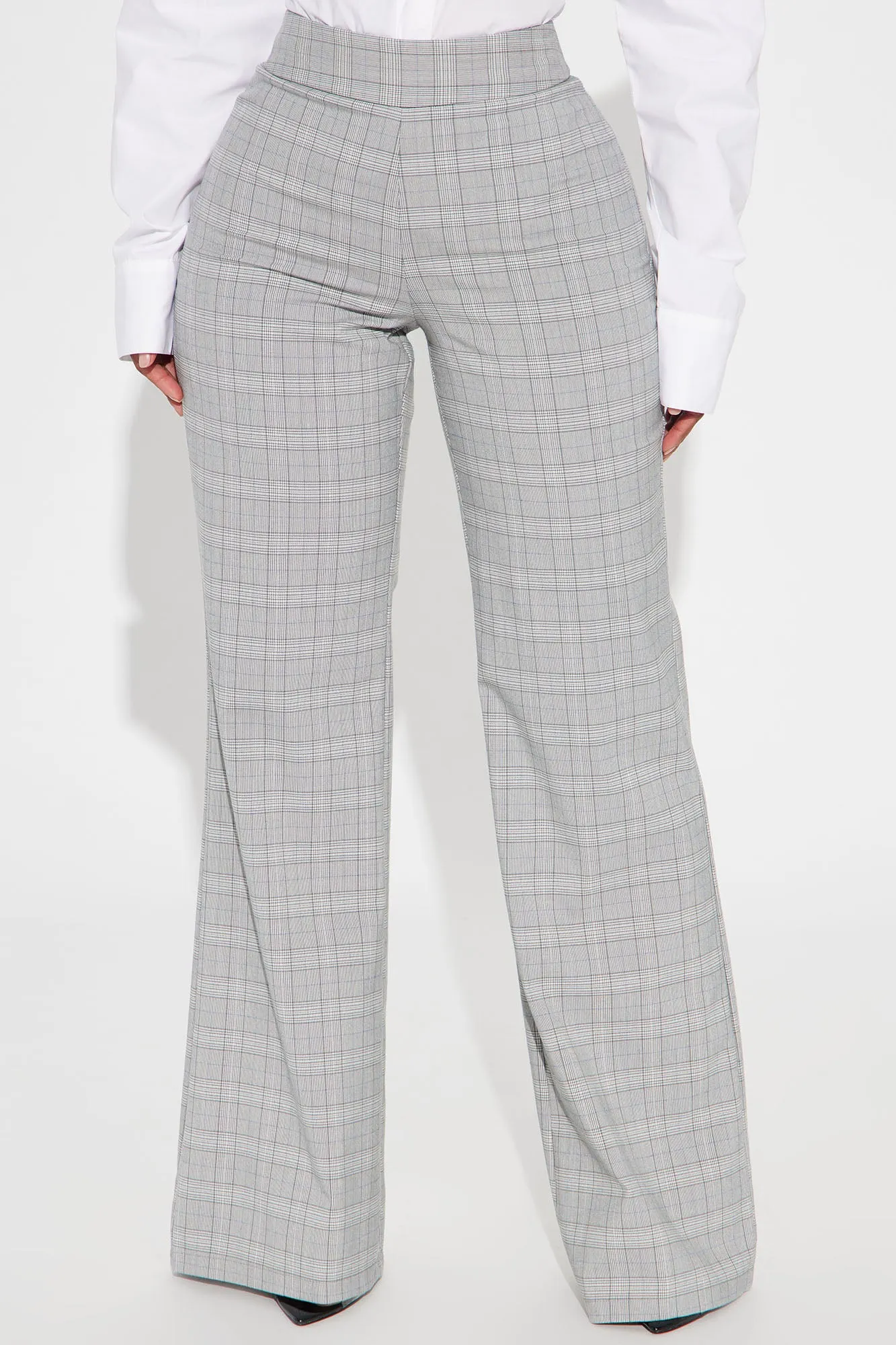 Natasha Plaid Flare Trouser - Grey sold by Fashion Nova product image thumbnail 2