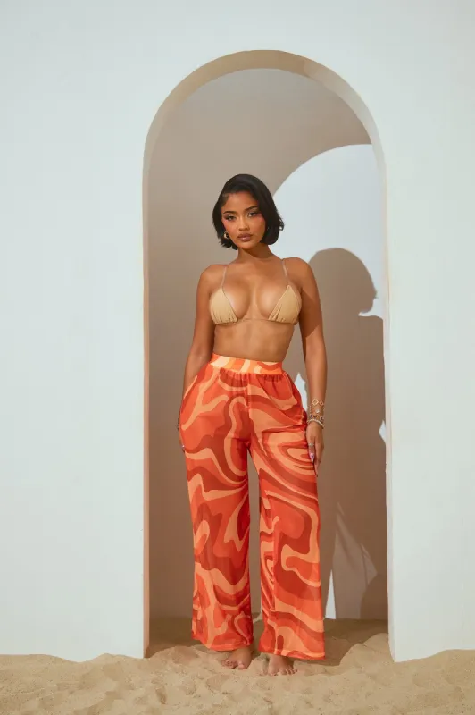 Dare To Dream Coverup Pant - Orange/combo sold by Fashion Nova