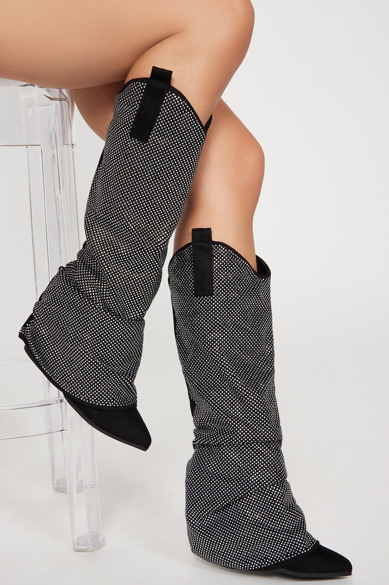 Barbie Cowgirl Knee High Boots - Black sold by Fashion Nova