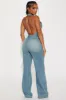 Going Everywhere Denim Jumpsuit - Light Wash sold by Fashion Nova