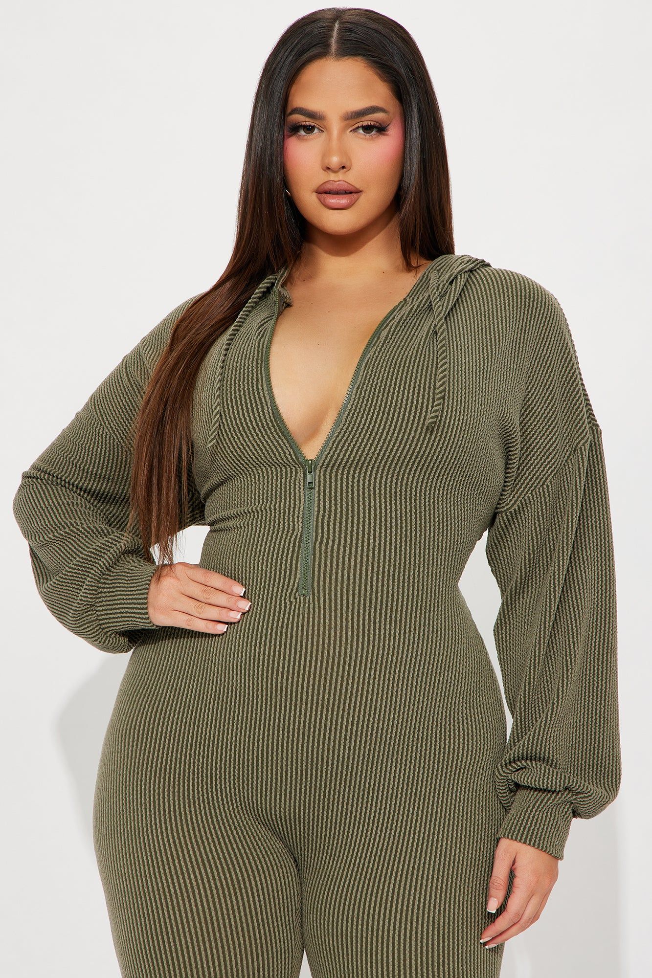Izara Ribbed Jumpsuit - Olive sold by Fashion Nova product image thumbnail 5
