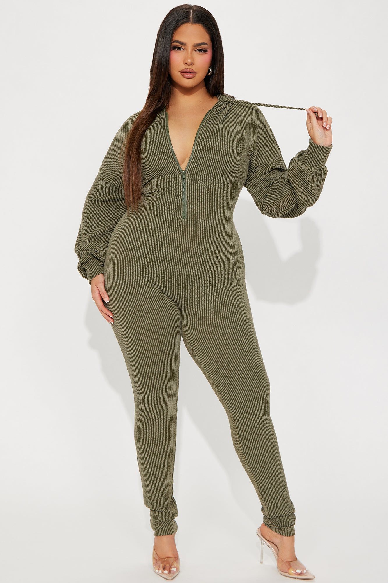 Izara Ribbed Jumpsuit - Olive sold by Fashion Nova product image thumbnail 4