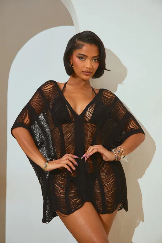 Elizabeth Crochet Cover Up Dress - Black sold by Fashion Nova