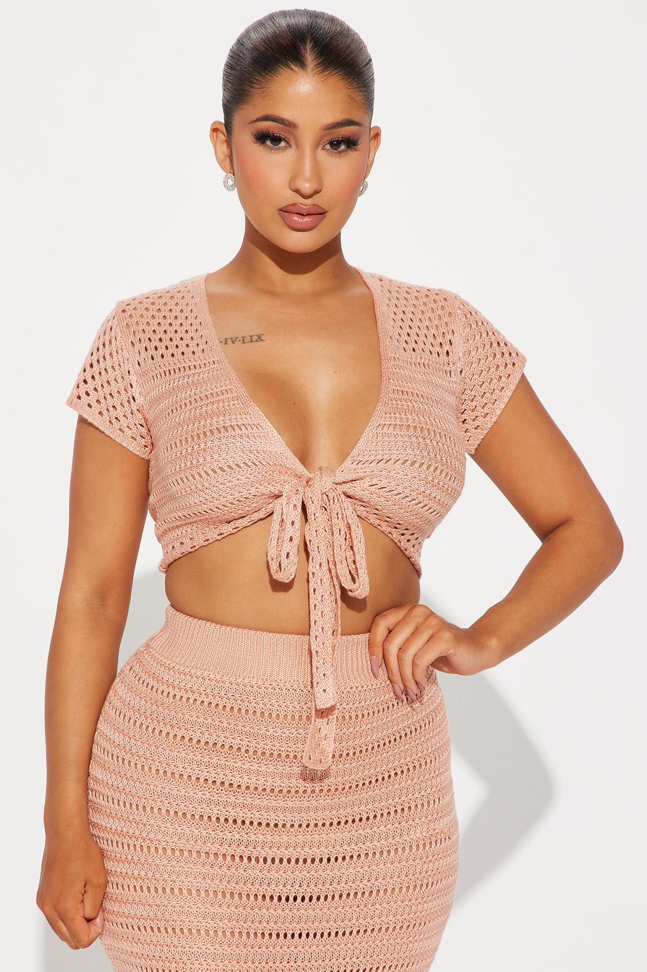 Candi Crochet Skirt Set - Pink sold by Fashion Nova product image thumbnail 2