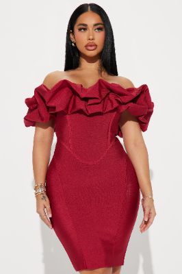 Belinda Bandage Mini Dress - Red sold by Fashion Nova