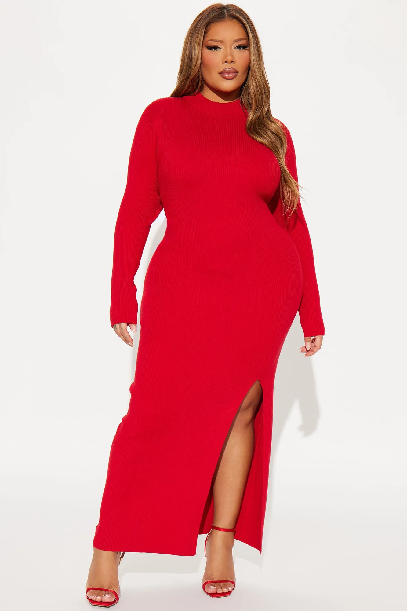 Anna Sweater Maxi Dress - Red sold by Fashion Nova product image thumbnail 4