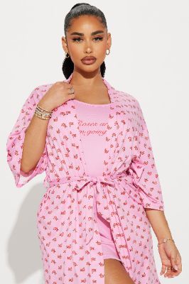 Roses Are Red PJ Robe Set - Pink sold by Fashion Nova