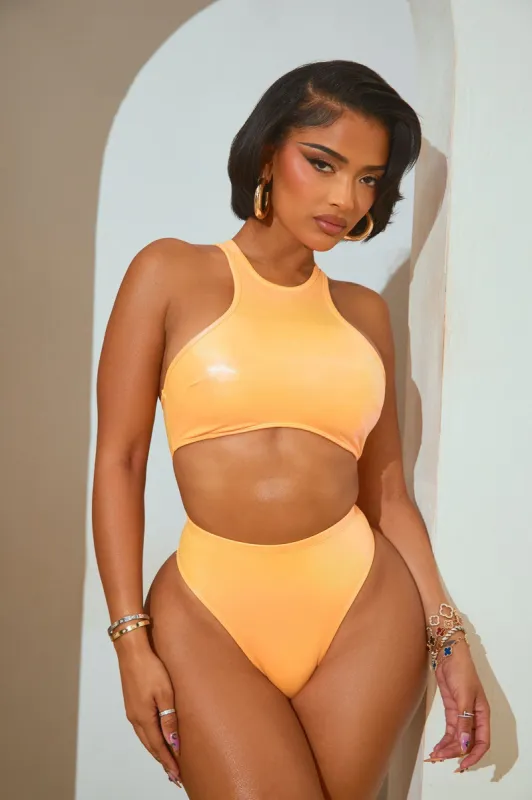 Summer Fever Shimmer Racerback 2 Piece Bikini - Orange sold by Fashion Nova
