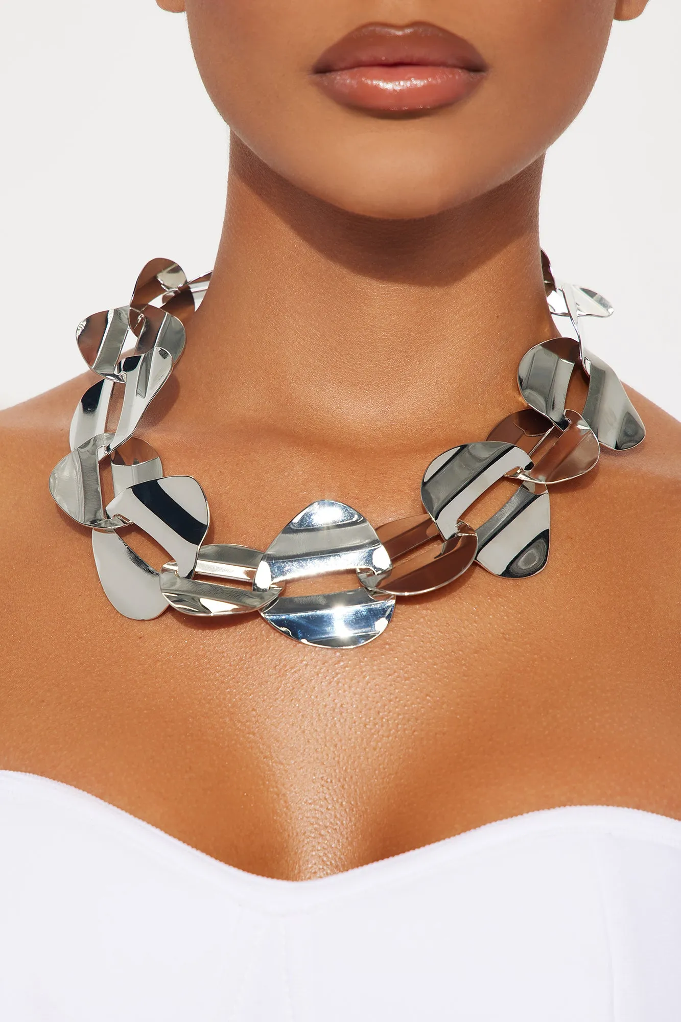 Don't Mind My Statement Necklace - Silver sold by Fashion Nova