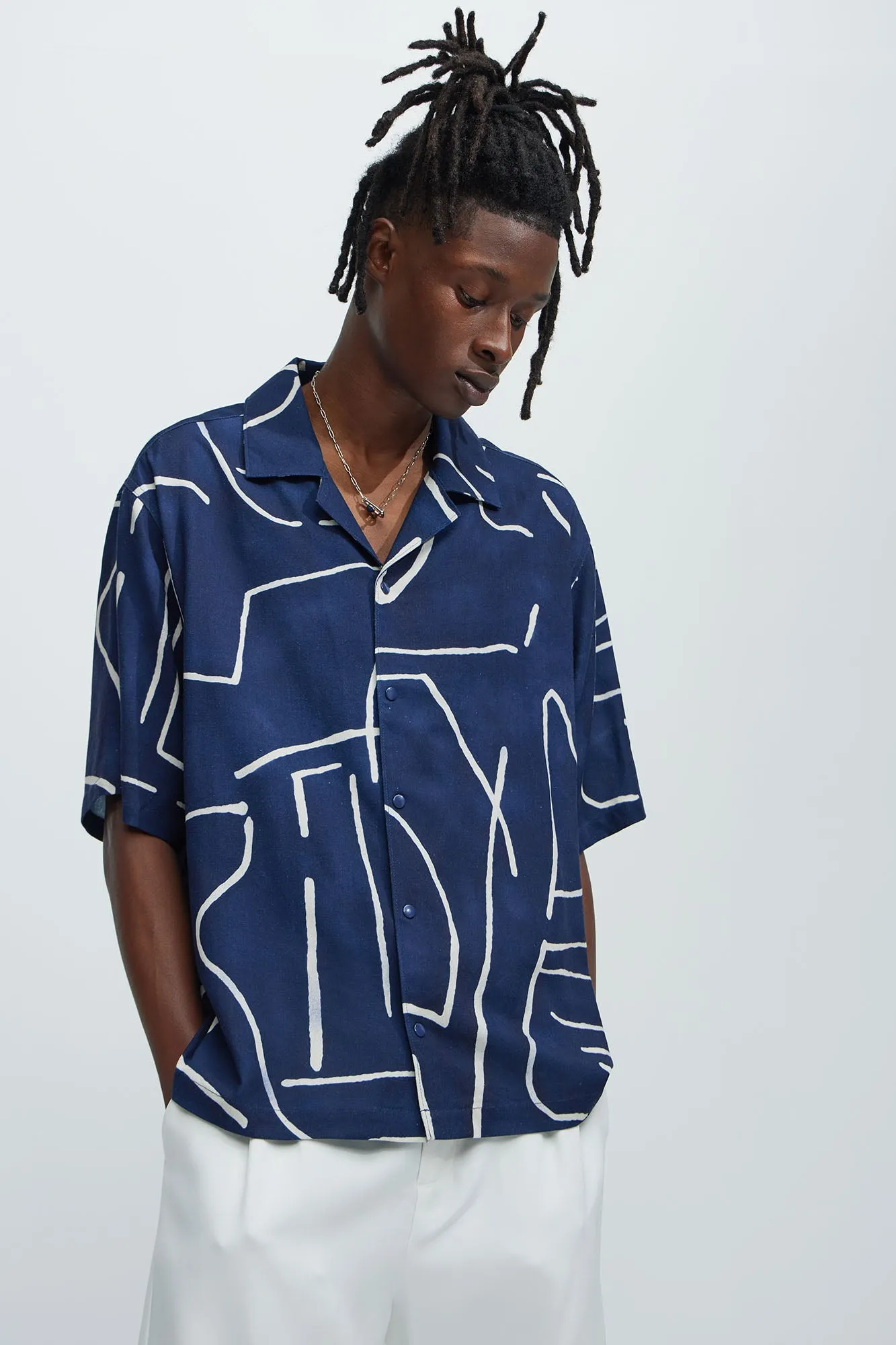 Walter Linen Shirt - Blue/combo sold by Fashion Nova