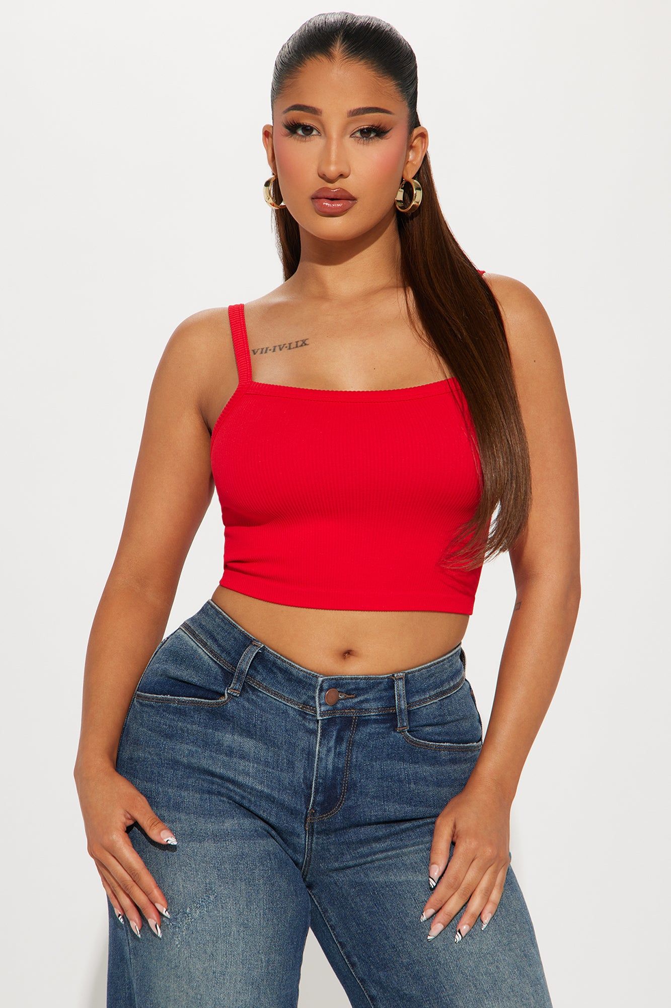 Everyday Cutie Ribbed Seamless Cami - Red sold by Fashion Nova