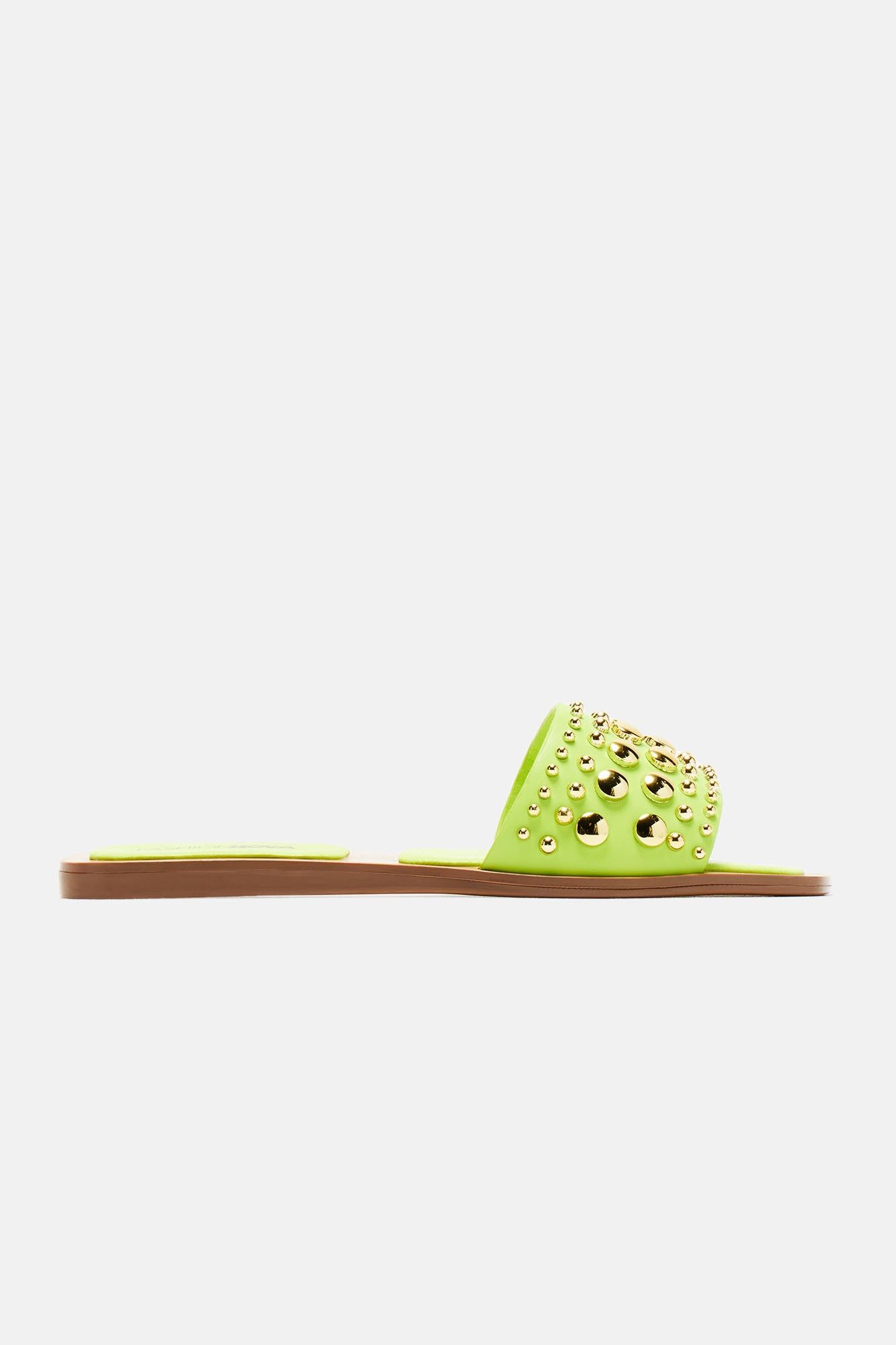 Easy On The Eyes Flat Sandals - Chartreuse sold by Fashion Nova product image thumbnail 4