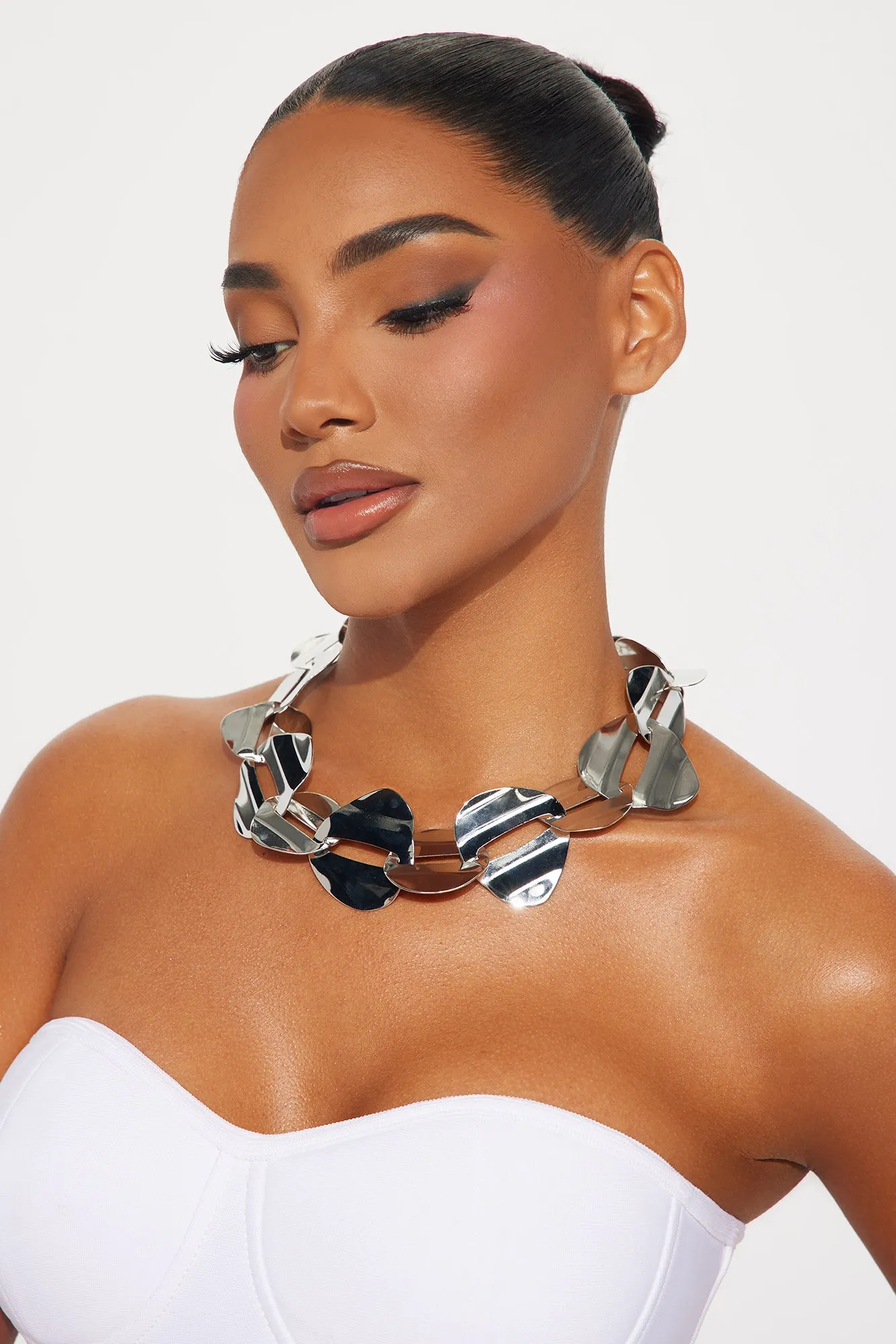Don't Mind My Statement Necklace - Silver sold by Fashion Nova product image thumbnail 2