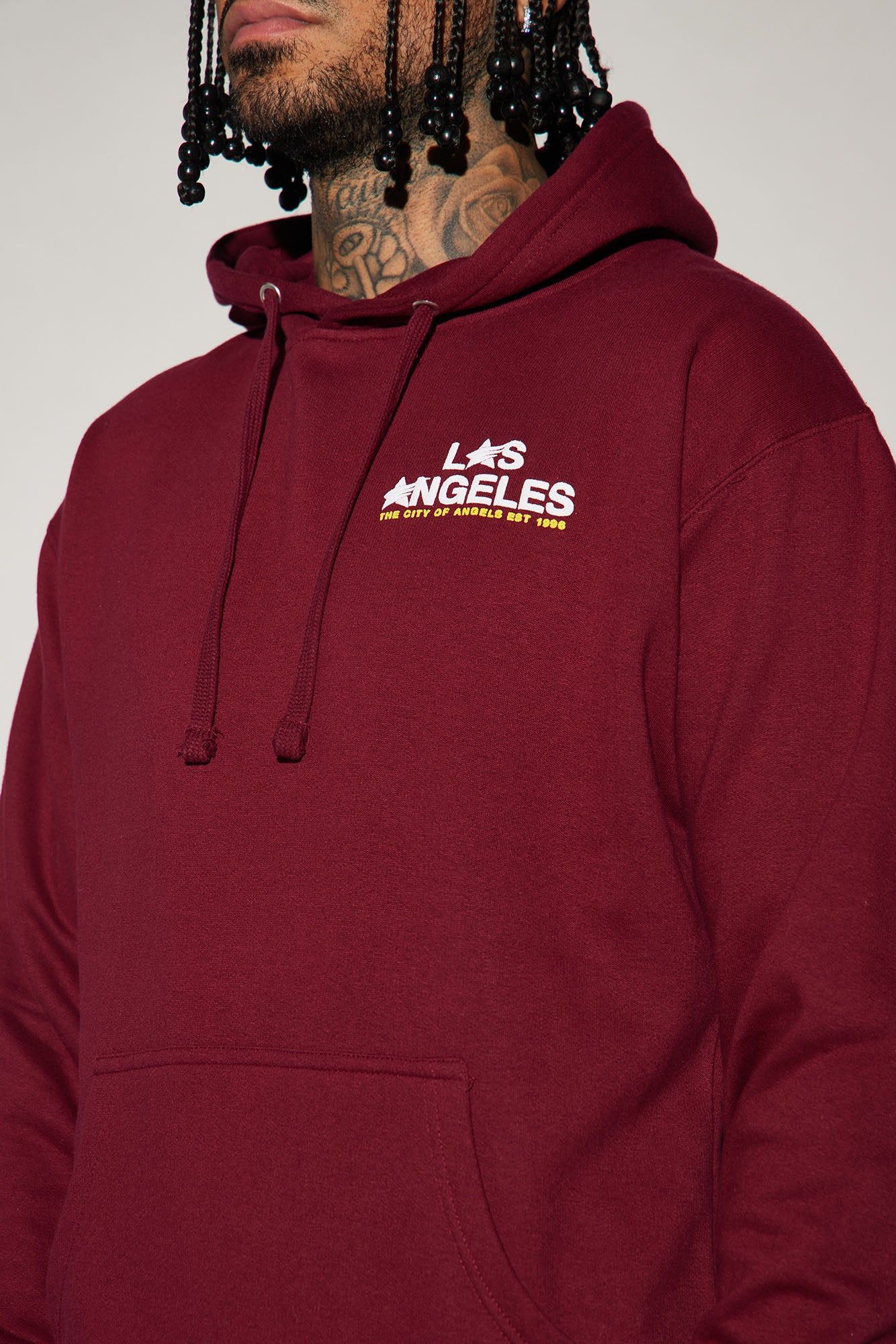 LA Stars Hoodie - Burgundy sold by Fashion Nova product image thumbnail 3