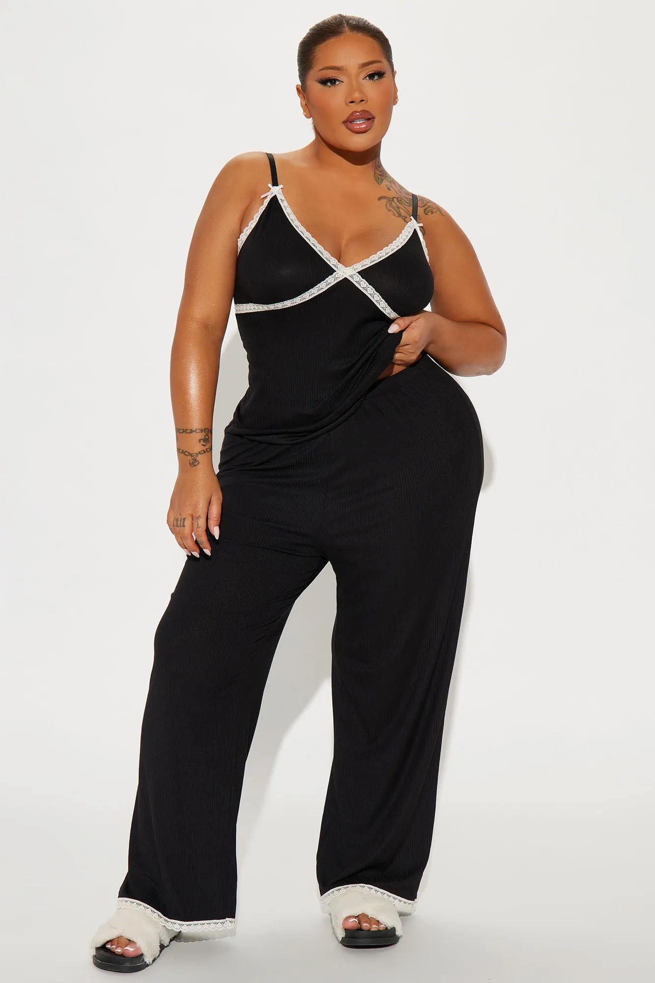 In Your Dreams Ribbed PJ Pant Set - Black sold by Fashion Nova product image thumbnail 4