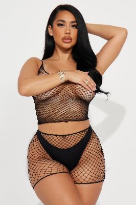 No Filter Needed Bodystocking Set - Black sold by Fashion Nova