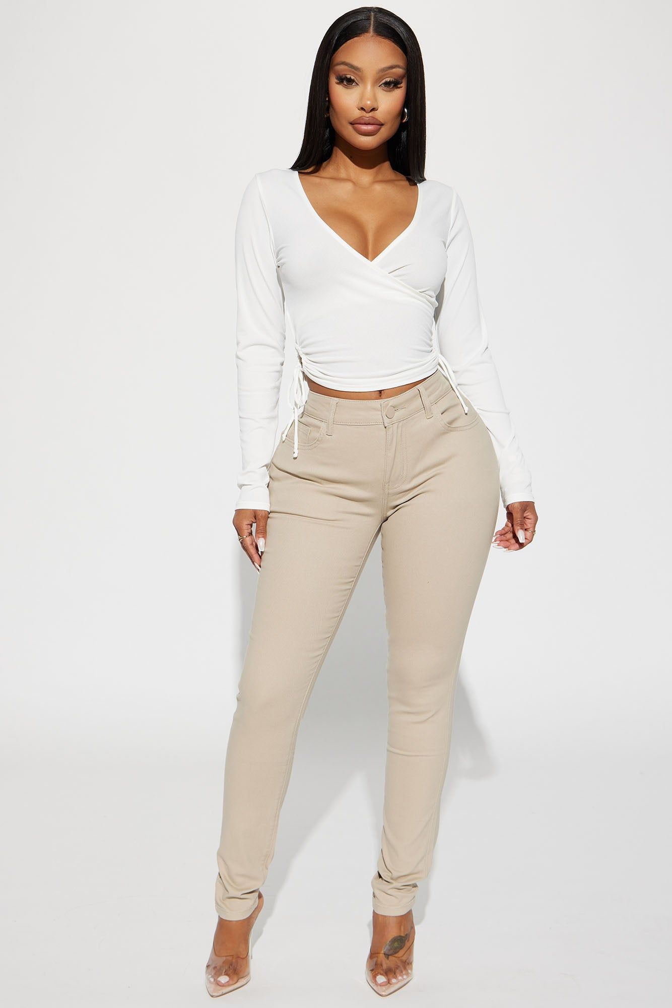 Shyann Surplice Top - Off White sold by Fashion Nova product image thumbnail 2
