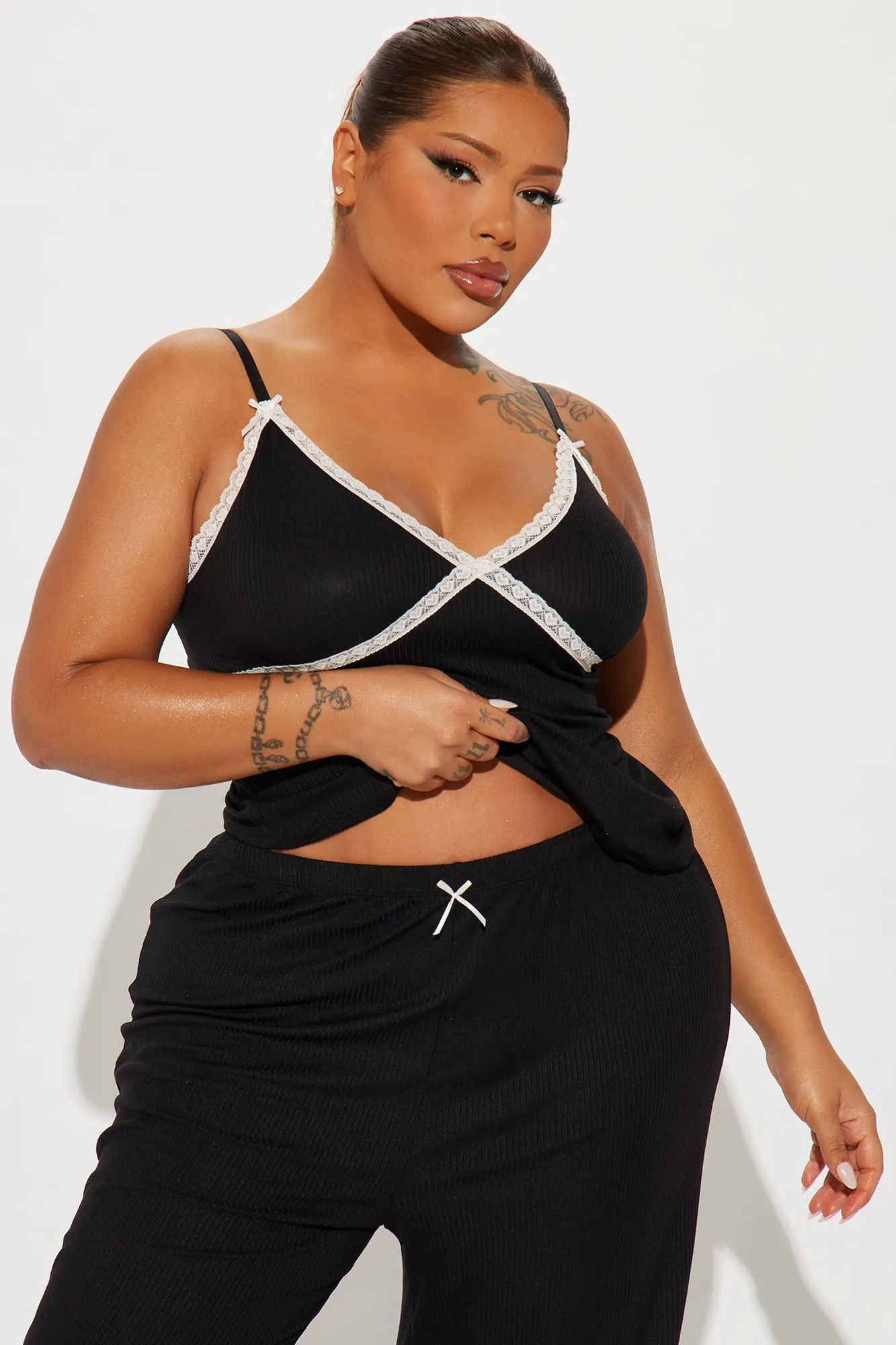In Your Dreams Ribbed PJ Pant Set - Black sold by Fashion Nova product image thumbnail 5