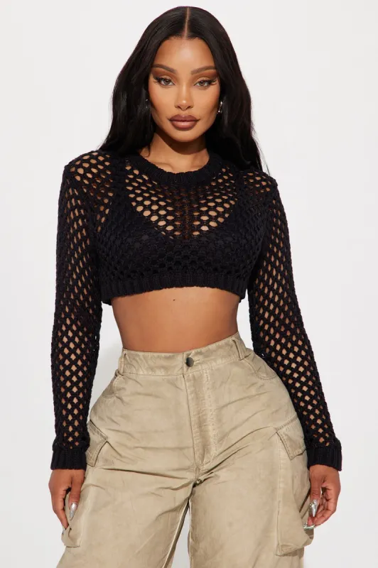 Coney Island Crochet Top - Black sold by Fashion Nova