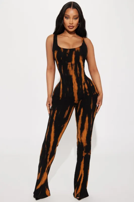 You Remind Me Of Tie Dye Jumpsuit - Black/combo sold by Fashion Nova