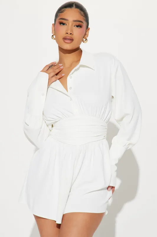 Close Enough To You Romper - Ivory sold by Fashion Nova
