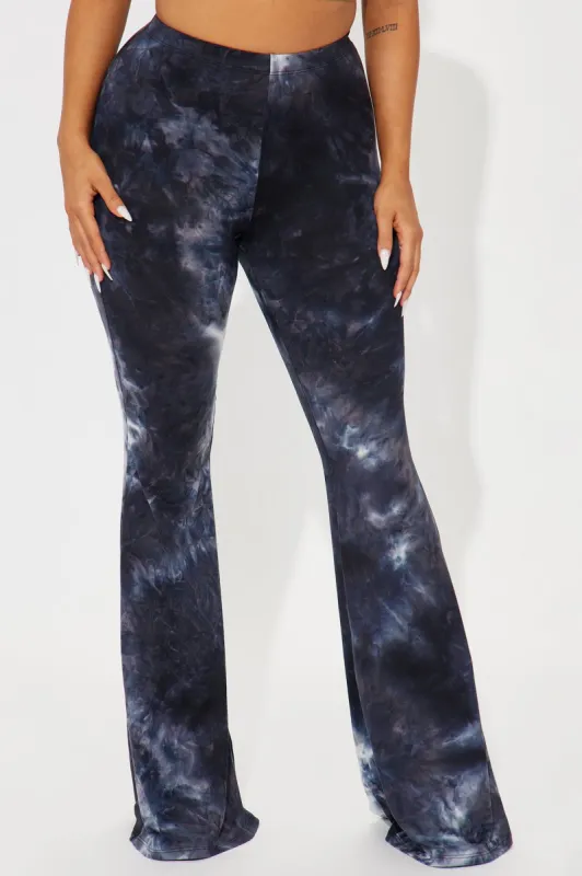 In My Galaxy Tie Dye Flare Pant - Black/combo sold by Fashion Nova