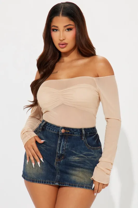 Never Ending Mesh Top - Taupe sold by Fashion Nova