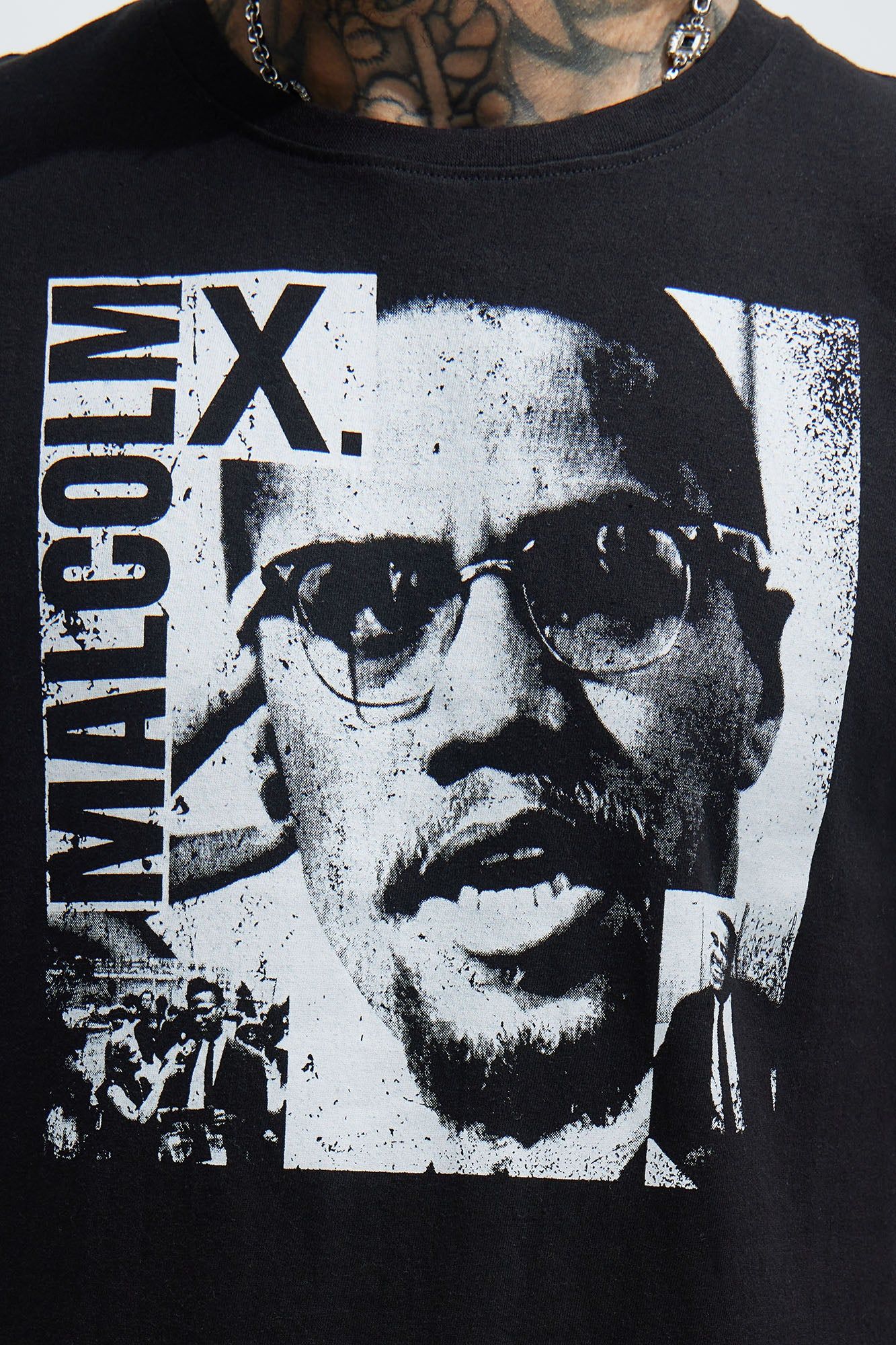 Malcolm X Monochrome Short Sleeve Tee - Black sold by Fashion Nova product image thumbnail 3