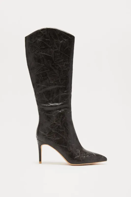 Chicago Distressed Knee High Boots - Grey sold by Fashion Nova