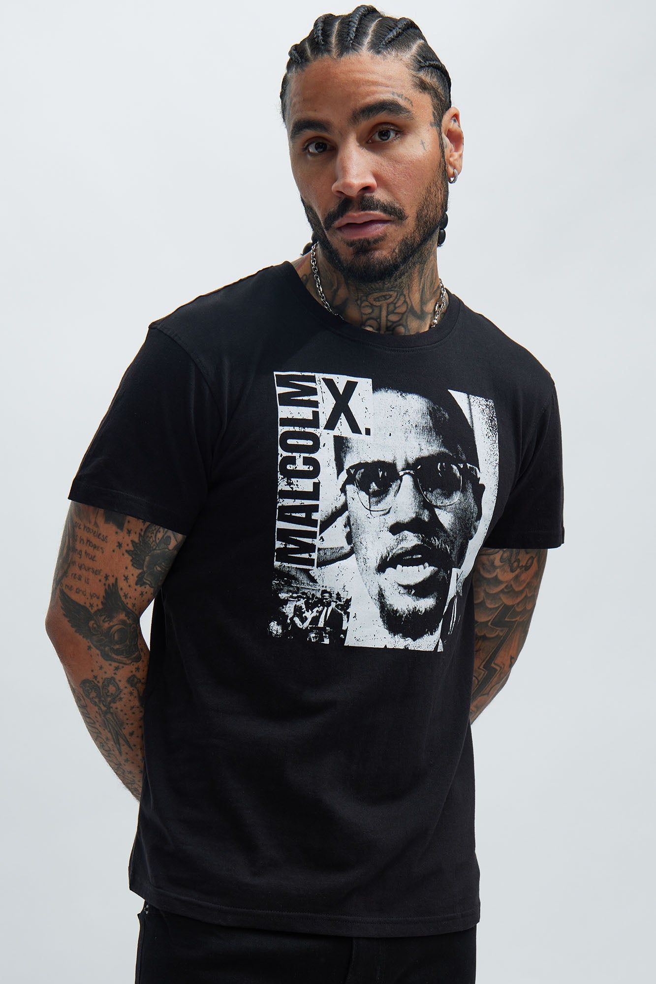 Malcolm X Monochrome Short Sleeve Tee - Black sold by Fashion Nova
