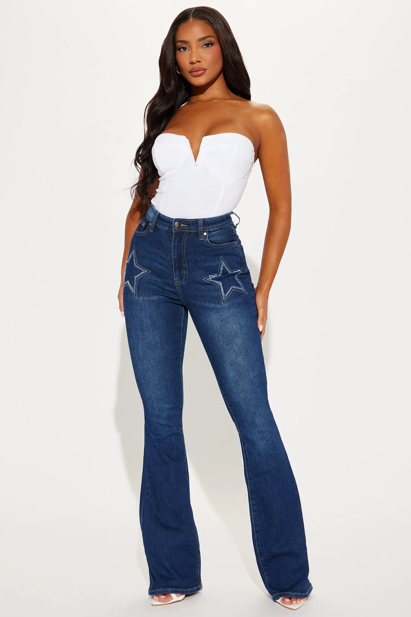 Western Star Stretch Flare Jeans - Dark Wash sold by Fashion Nova product image thumbnail 2