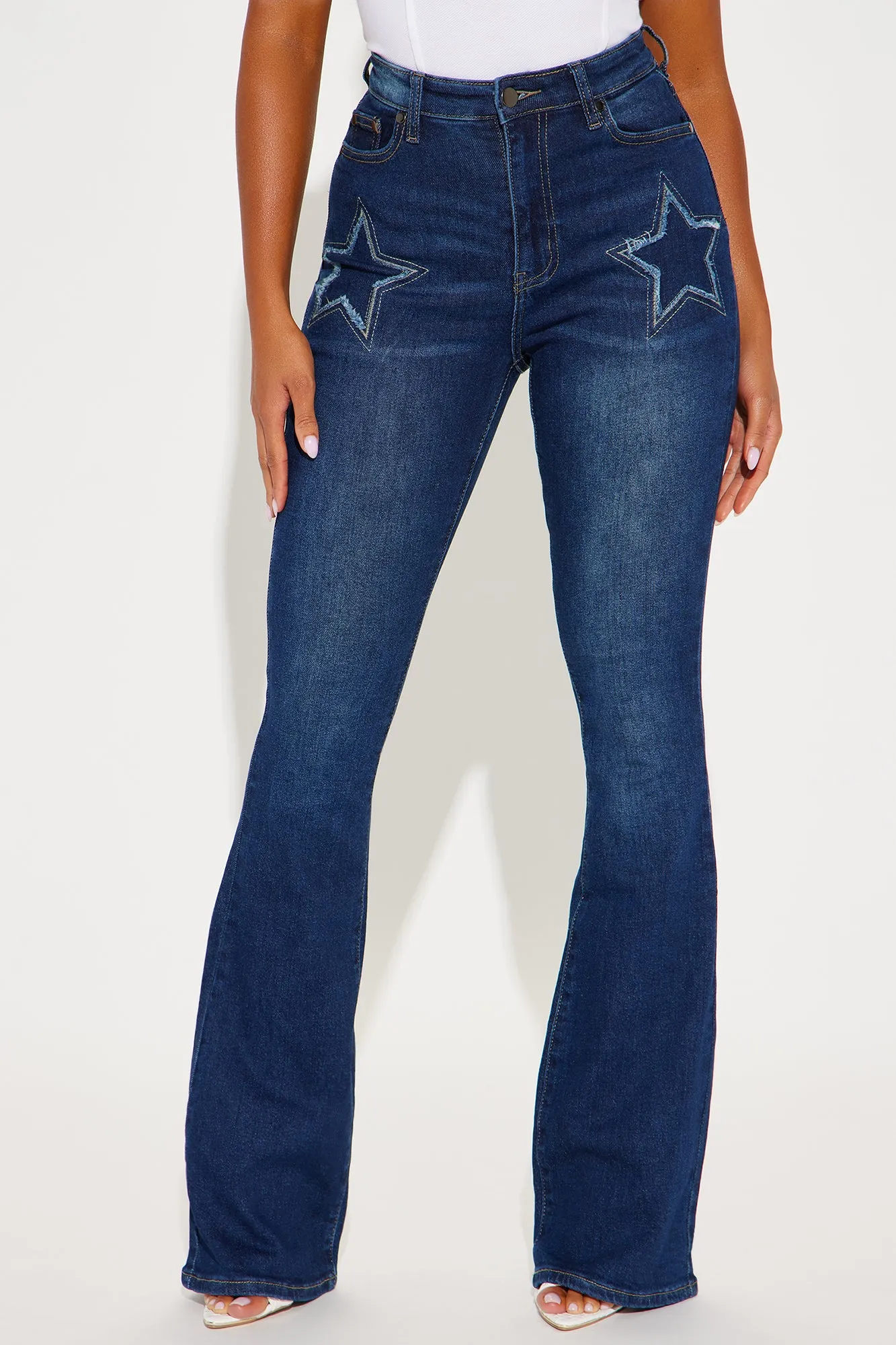 Western Star Stretch Flare Jeans - Dark Wash sold by Fashion Nova