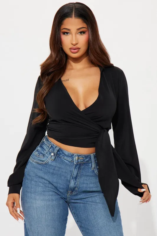 All Yours Blouse Top - Black sold by Fashion Nova