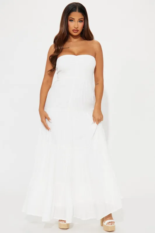Juliette Tube Maxi Dress - White sold by Fashion Nova