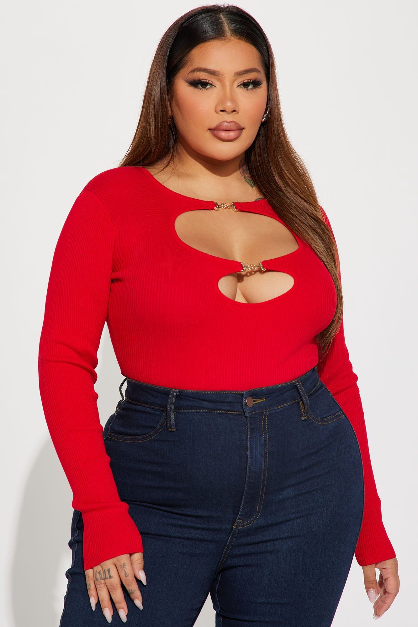 Sara Cut Out Bodysuit - Red sold by Fashion Nova product image thumbnail 7