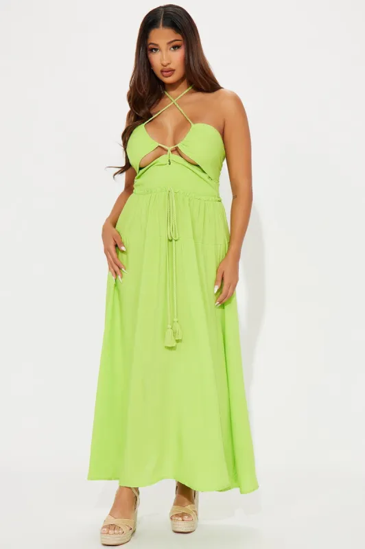 Isla Cut Out Maxi Dress - Lime sold by Fashion Nova