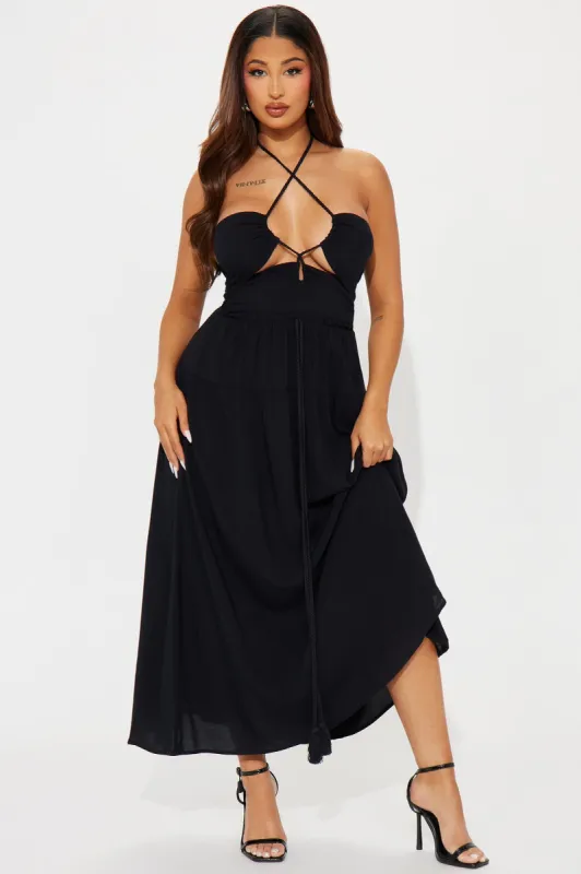 Isla Cut Out Maxi Dress - Black sold by Fashion Nova