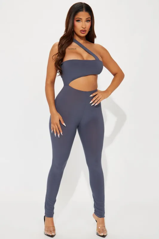 Very Alluring Jumpsuit - Charcoal sold by Fashion Nova