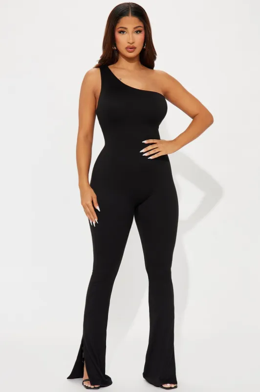 Leave It To Me Double Lined Jumpsuit  - Black sold by Fashion Nova